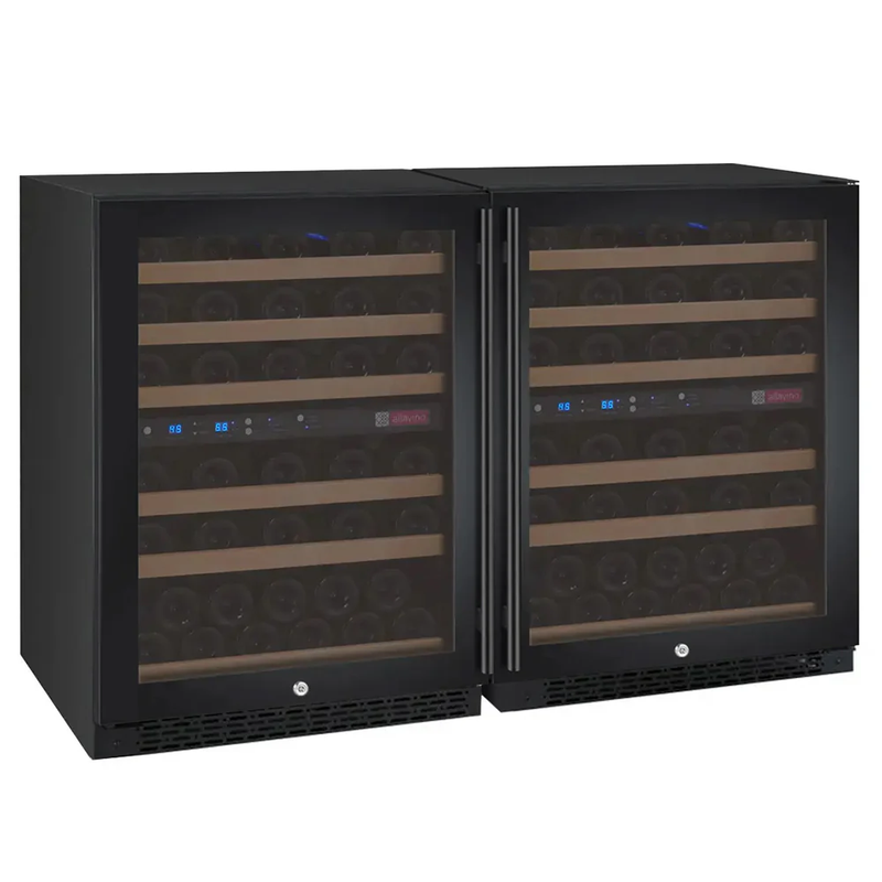 Allavino FlexCount II 47" Side-by-Side Four Zone Wine Refrigerator – 112 Bottles, Black (2X-VSWR56-2B20)
