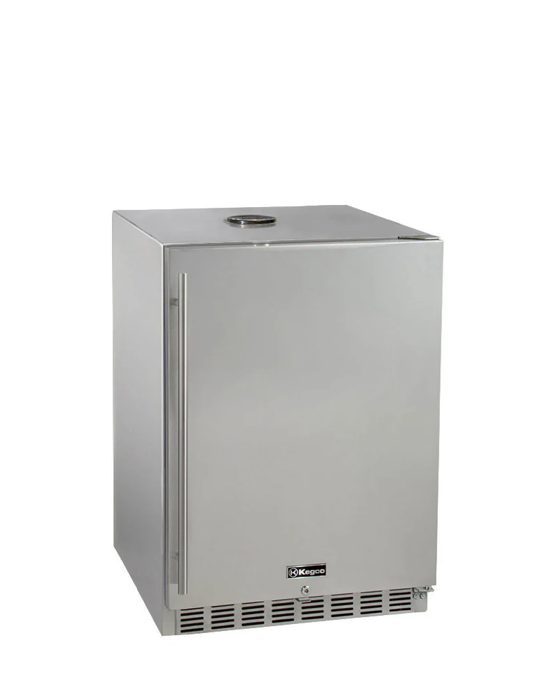 Kegco 24" Outdoor All Stainless Steel Commercial Built-In Refrigerator — Right Hinge