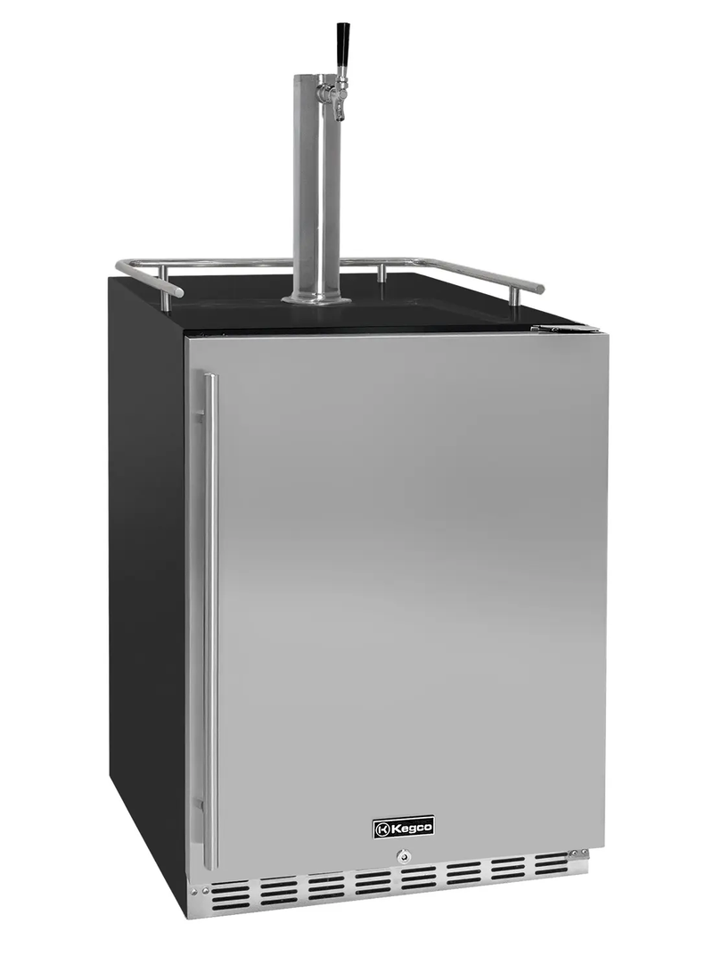 Kegco HK38BSU-1 24" Wide Single Tap Stainless Steel Built-In Kegerator