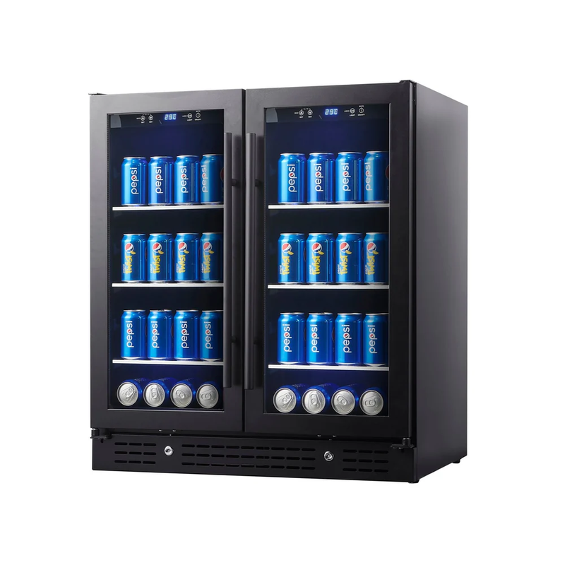 KingsBottle 30" Wide Dual Zone Undercounter Beverage Fridge – Black (KBU165B2-BLK)