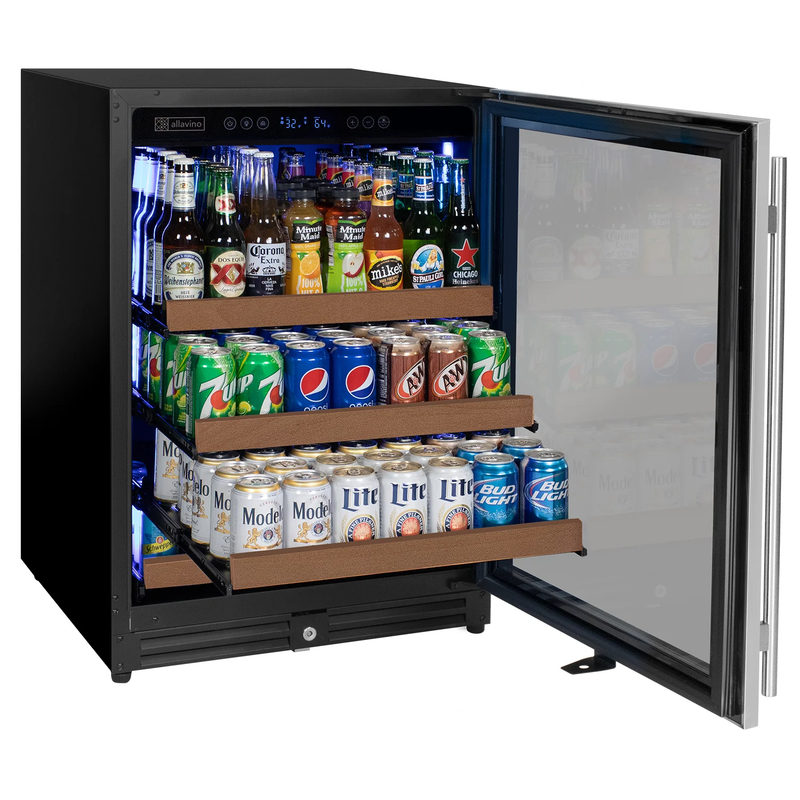 Allavino Reserva Series 24" Single Zone Beverage Center – 42 Bottles/154 Cans, Stainless Steel (Right Hinge)