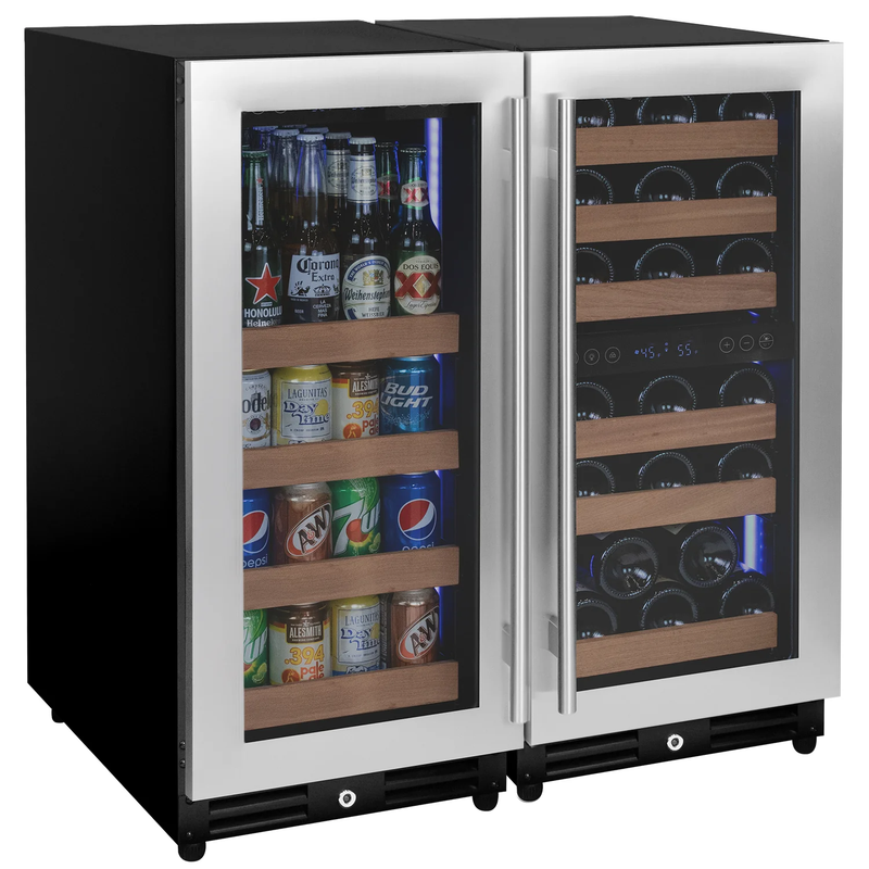 Allavino Reserva Series 30 Bottle/88 Can Triple Zone Side-by-Side Wine Refrigerator & Beverage Center – Stainless Steel