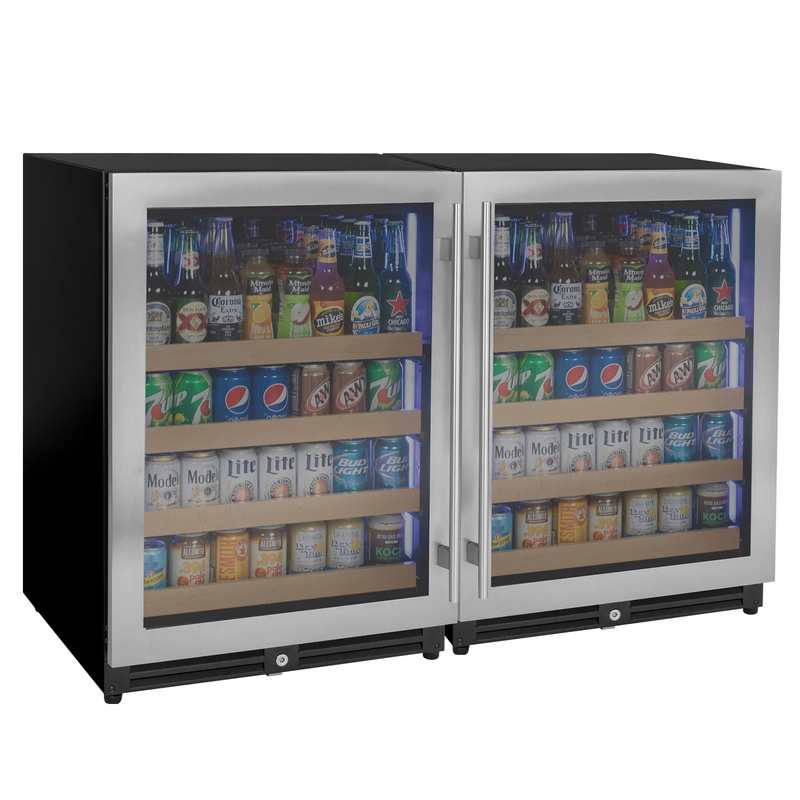 Allavino Reserva Series 47" Side-by-Side Dual Zone Beverage Center – 308 Can Stainless Steel (2X-VSBC24L-SS)