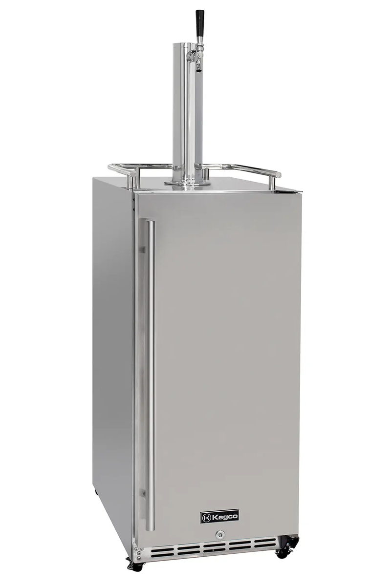Kegco HK-15-SS 15" Wide Outdoor Single Tap Stainless Steel Built-In Commercial Kegerator