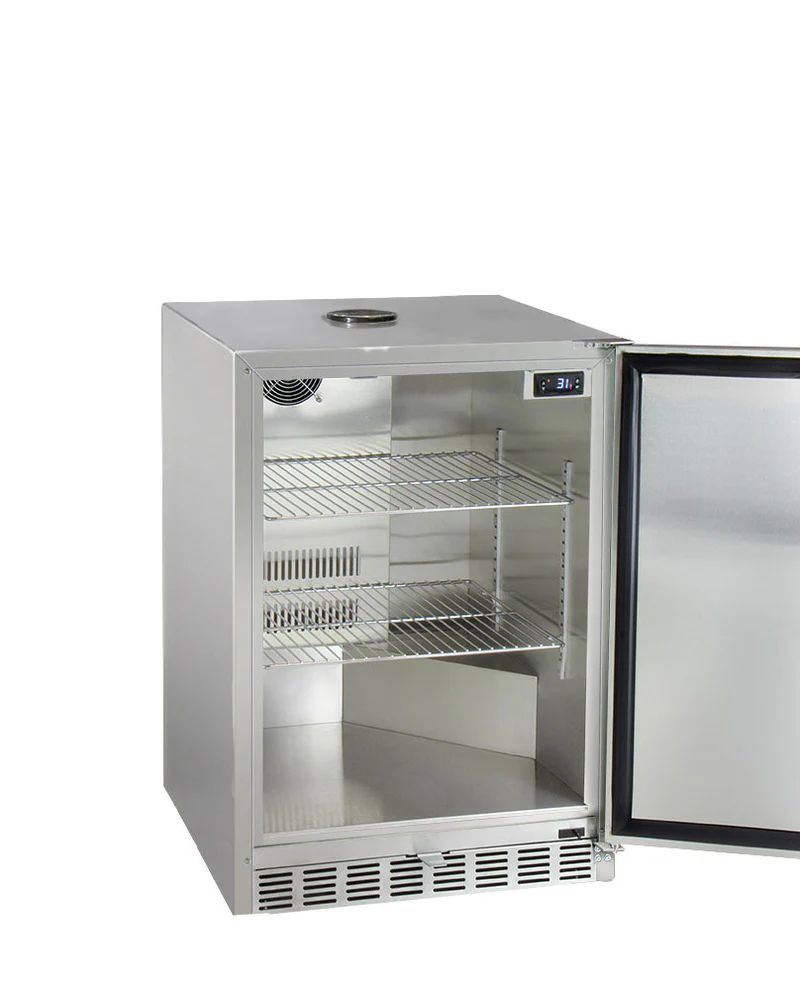 Kegco 24" Outdoor All Stainless Steel Commercial Built-In Refrigerator — Right Hinge